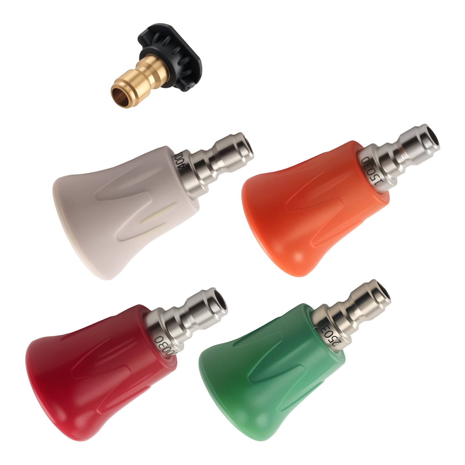 5pcs Pressure Washer Nozzle Tips Set 0° 15° 25° 40° Soap 1/4″ Quick Connect