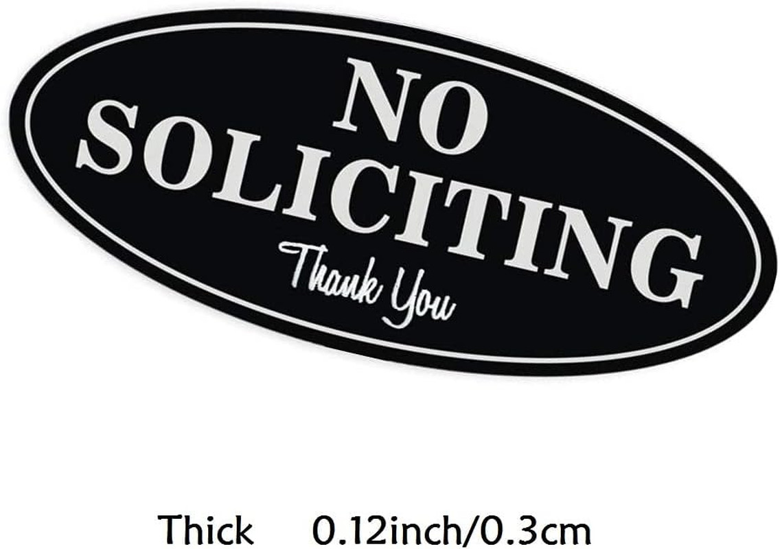No Soliciting Sign for House No Soliciting Thank You Sign for Home 2.8″ x 7″