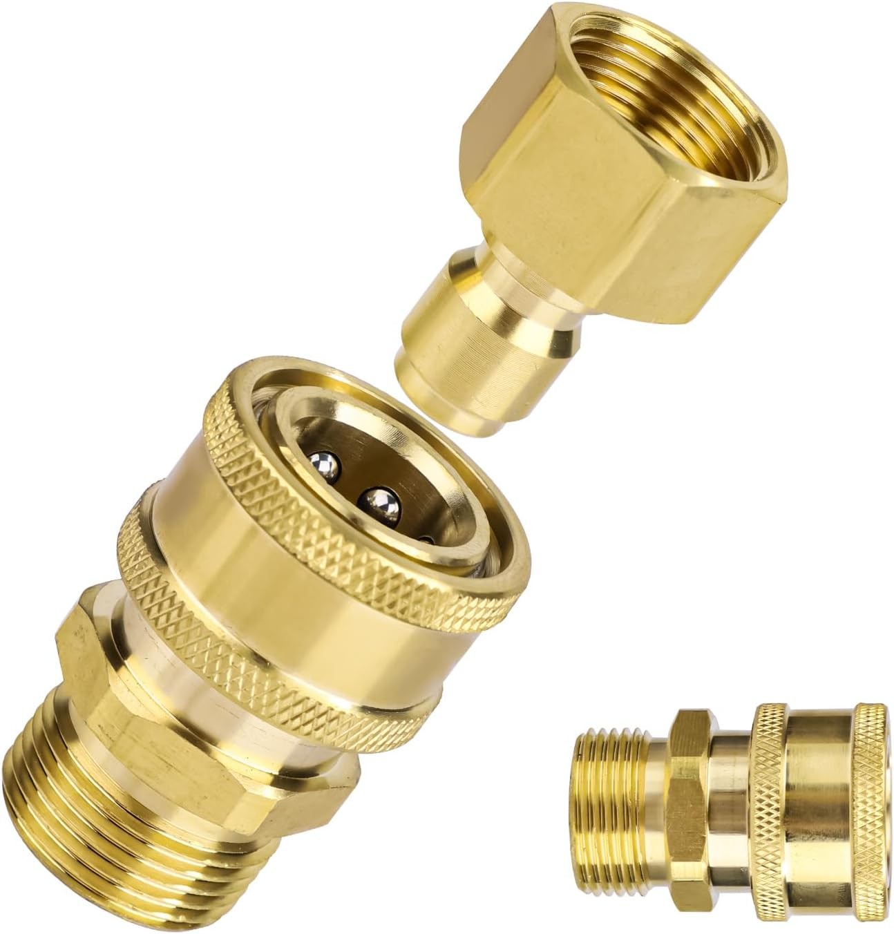 4PCS M22-15mm to 1/4″ Pressure Washer Adapter Quick Connect Kit 5000 PSI