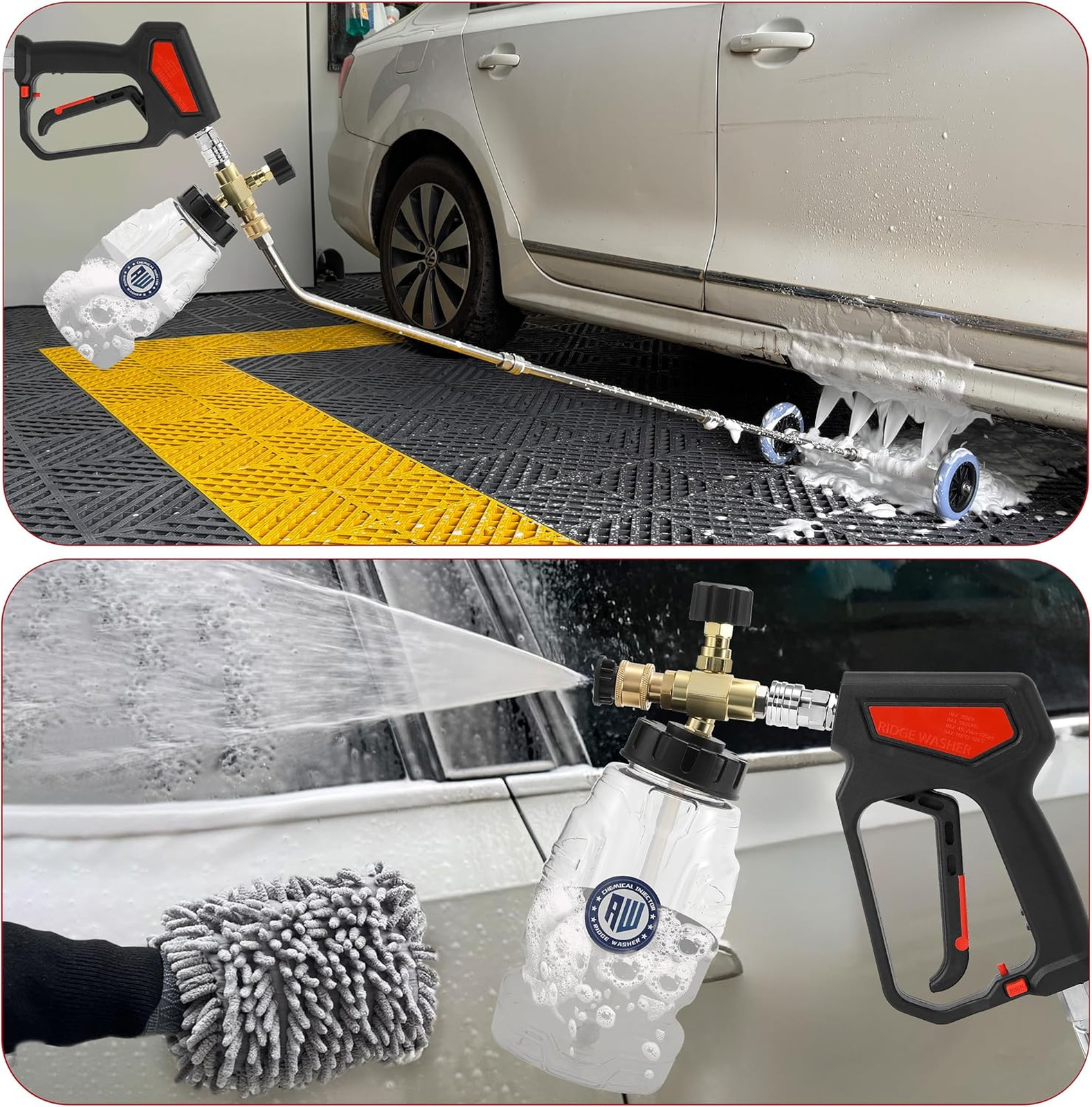 Pressure Washer Undercarriage Cleaner, 16 Inch Car Wash Tool with Chemical
