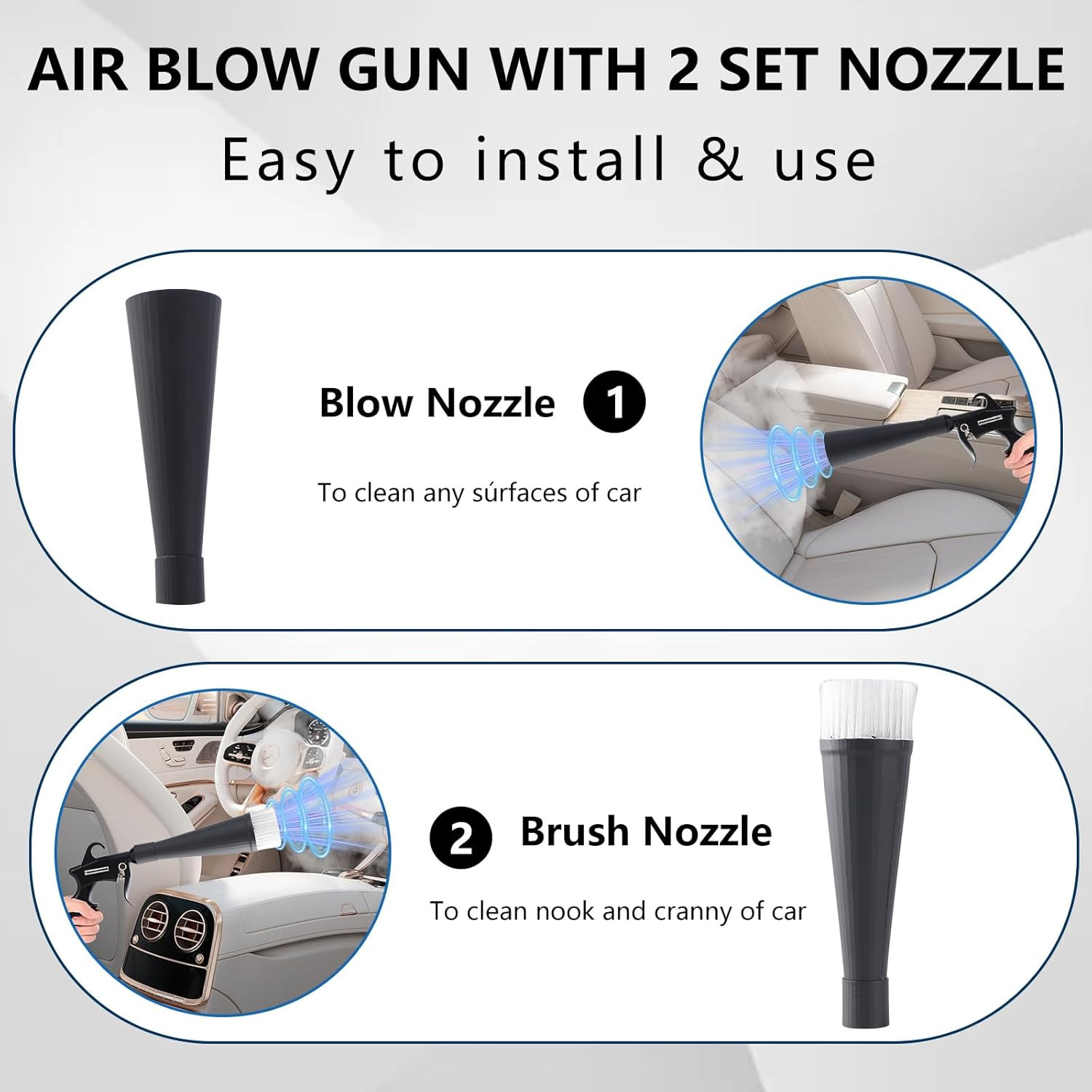 Tornado Detailing Car Cleaning Gun with Metal Nozzle | Interior Drying Air Gun |