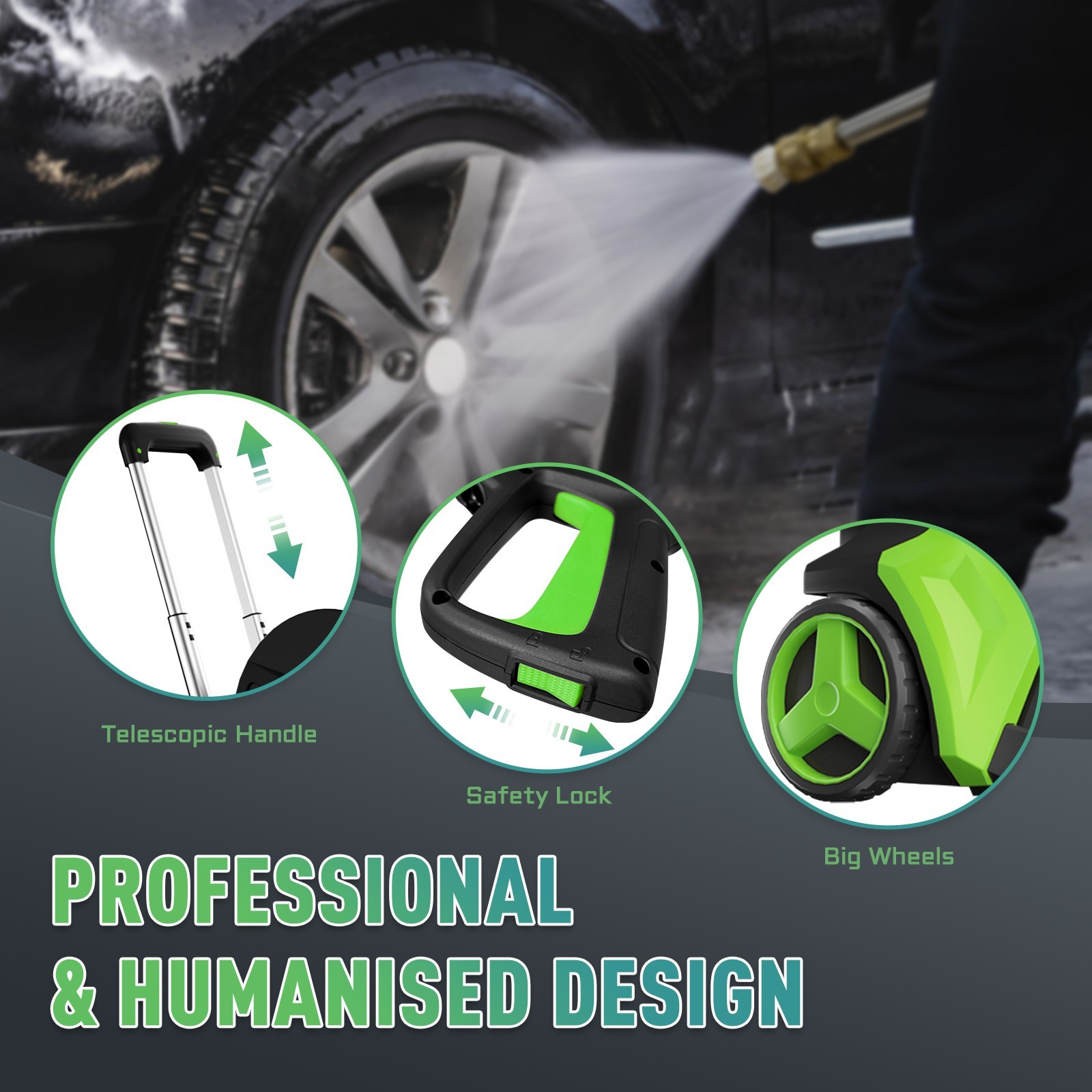 Pressure Washer 4500PSI 3.0GPM, 15-Level Touchscreen, 4 Nozzles, for Driveway