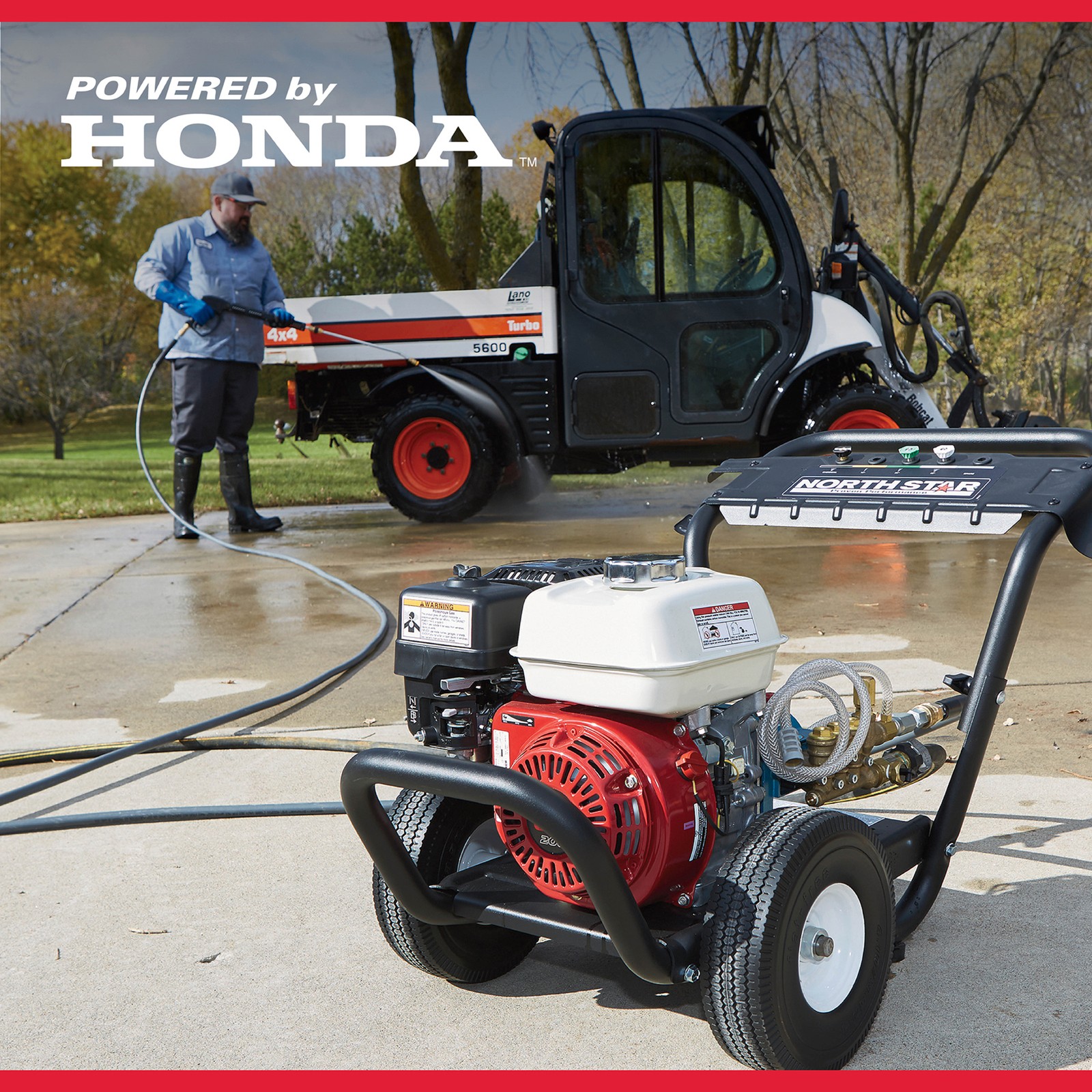 NorthStar Gas Cold Water Pressure Washer, Honda GX200 OHV Engine, 3300 PSI, 2.5