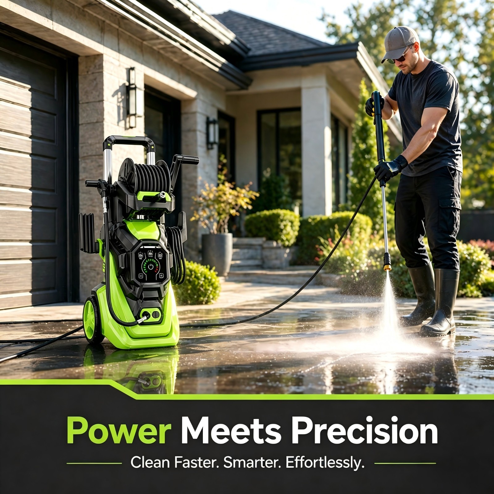 Pressure Washer 4500PSI 3.0GPM, 15-Level Touchscreen, 4 Nozzles, for Driveway