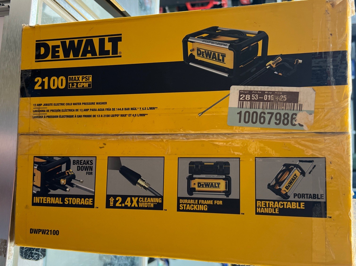 Dewalt 2100 Max Psi 13 Amp Jobsite Electric Cold Water Pressure Washer New