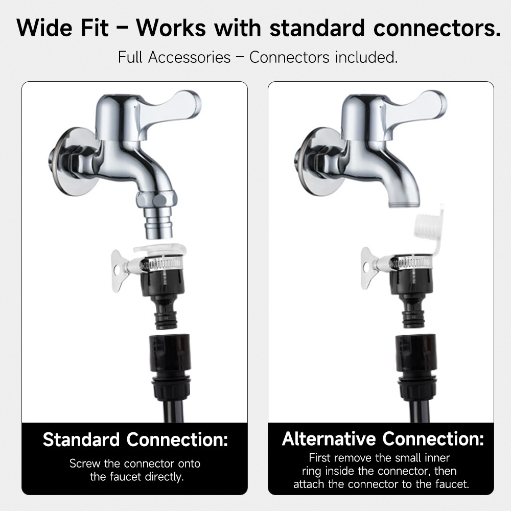 2 PCS High Pressure Garden Hose Nozzle Set 3 Adjustable Spray Patterns