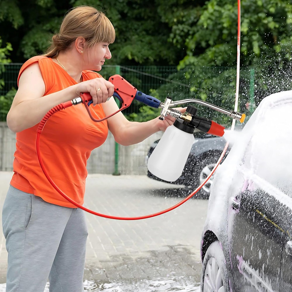 Foam Cannon Dual Connector Pressure Washer Foam Blaster 1/4″” Lance Nozzle NEW