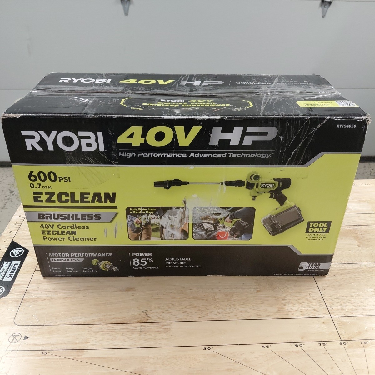 RYOBI 40V HP Brushless EZClean 600 PSI 0.7 GPM Cold Water Power Cleaner
