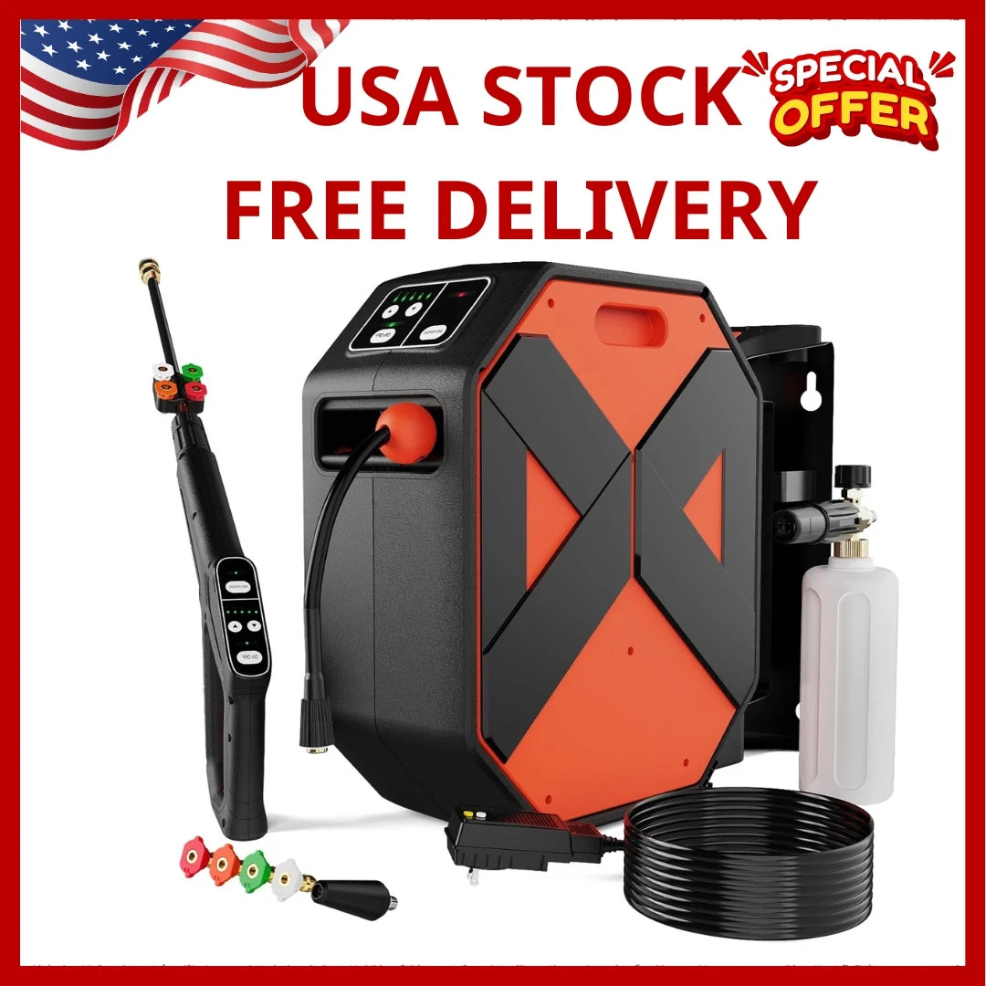 5000PSI GFCI Pressure Washer – 100FT Hose, Foam Cannon & 5 Nozzles