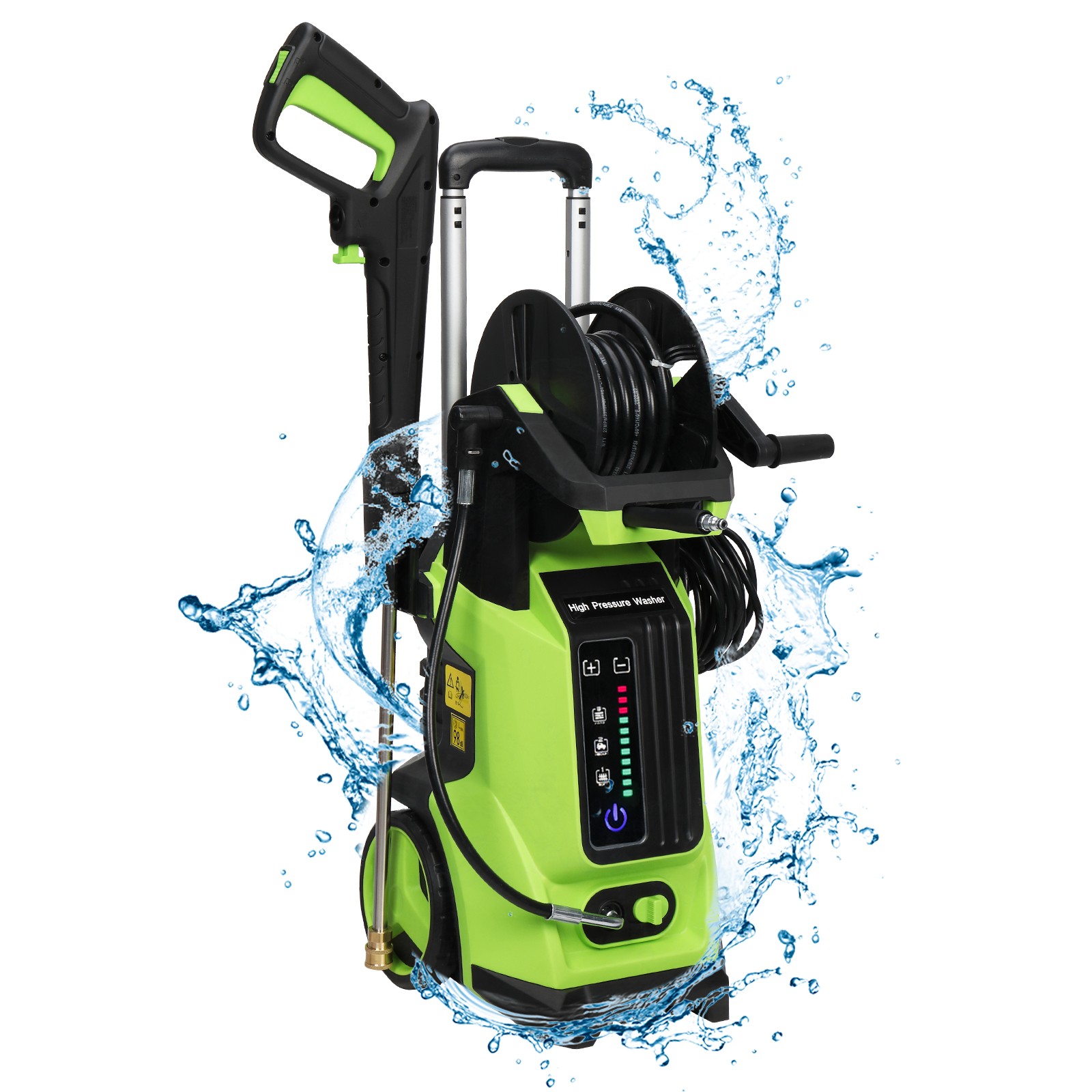 3800PSI Electric Pressure Washer with Touch Screen Adjustment Pressure Green