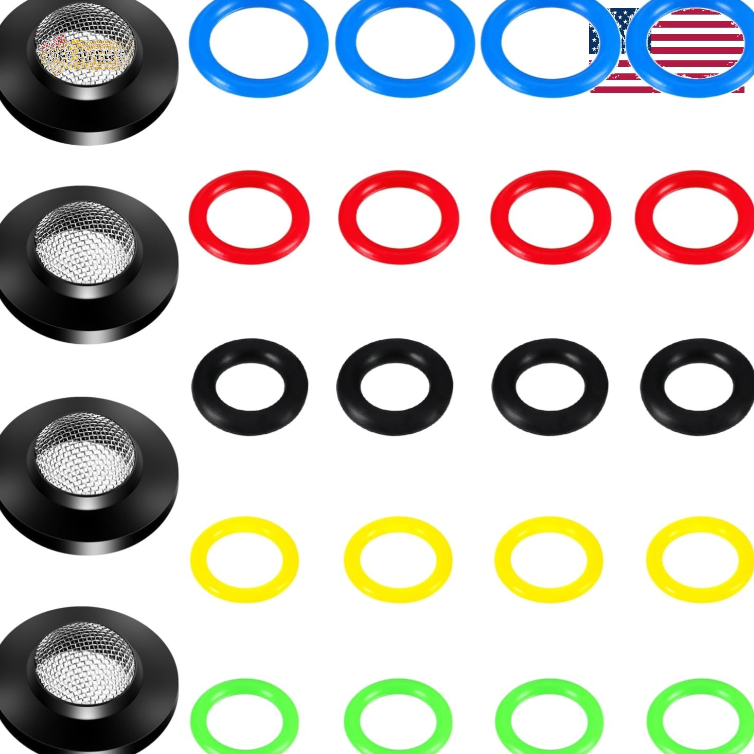 Eco-Friendly 24 Pack O-Ring Kit with Stainless Steel & Rubber for Washers