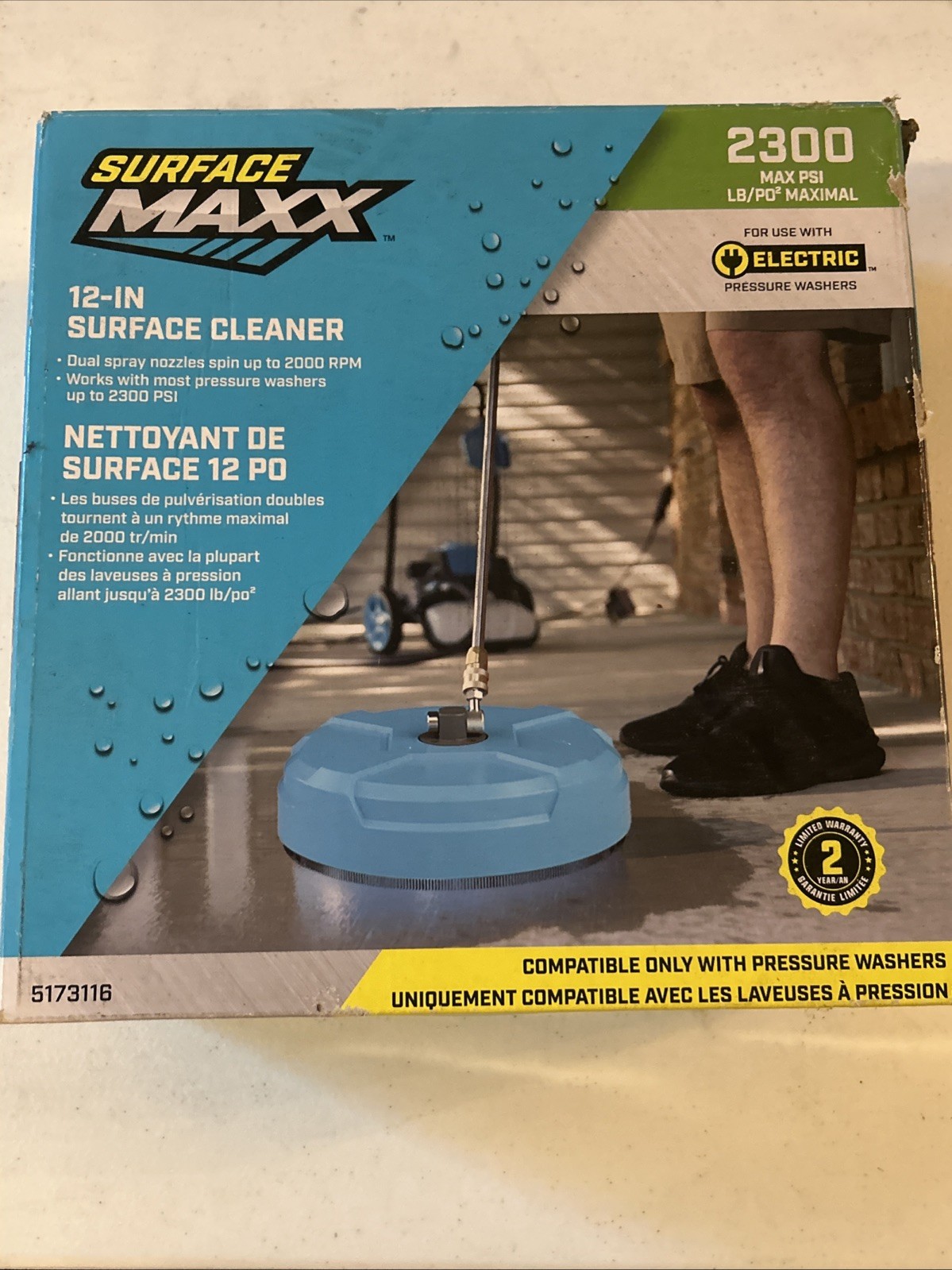 Surfacemaxx 12-in Surface Cleaner for Electric Pressure Washer 2300 PSI Max