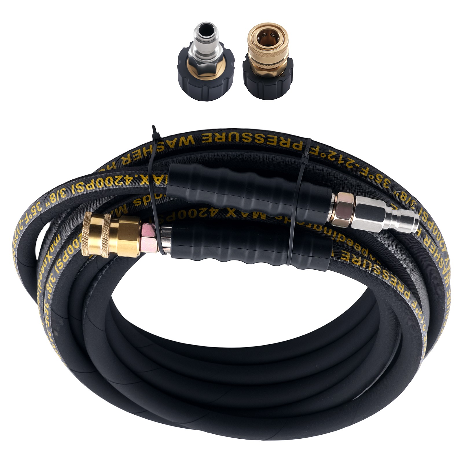 25FT 4200 PSI High Pressure Power Washer Hose 3/8″ Quick Connection Extension