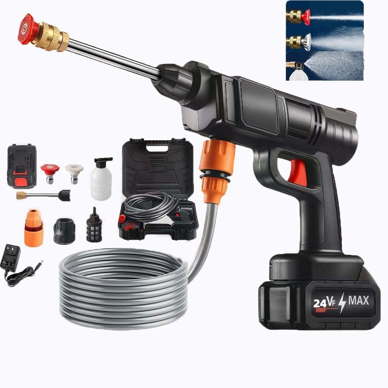 Cordless Pressure Washer Portable Power Washer Gun With 1 Battery & Charger