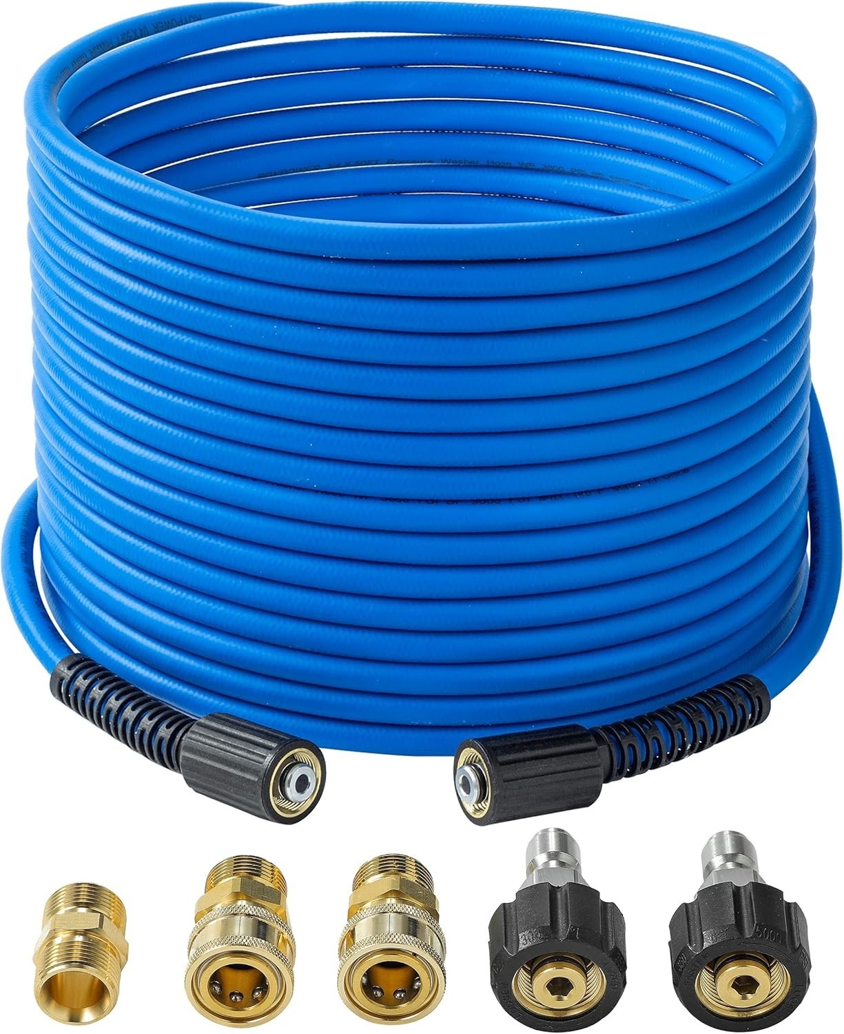 Multi-Purpose 50 FT Kink-Resistant Pressure Washer Hose with M22 Compatibility