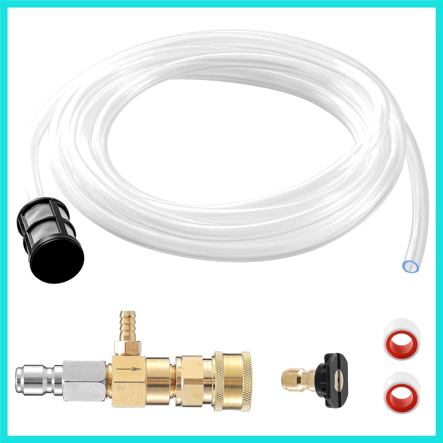 Downstream Injector for Pressure Washer, Fixed Chemical Injector Kit with 3/8…