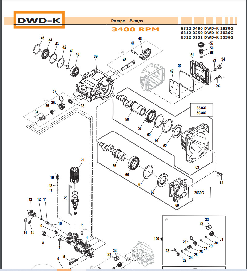 DEWALT PRESSURE WASHER PUMP COMET DWD Series Sight Glass Oil Cover & O-ring Kit