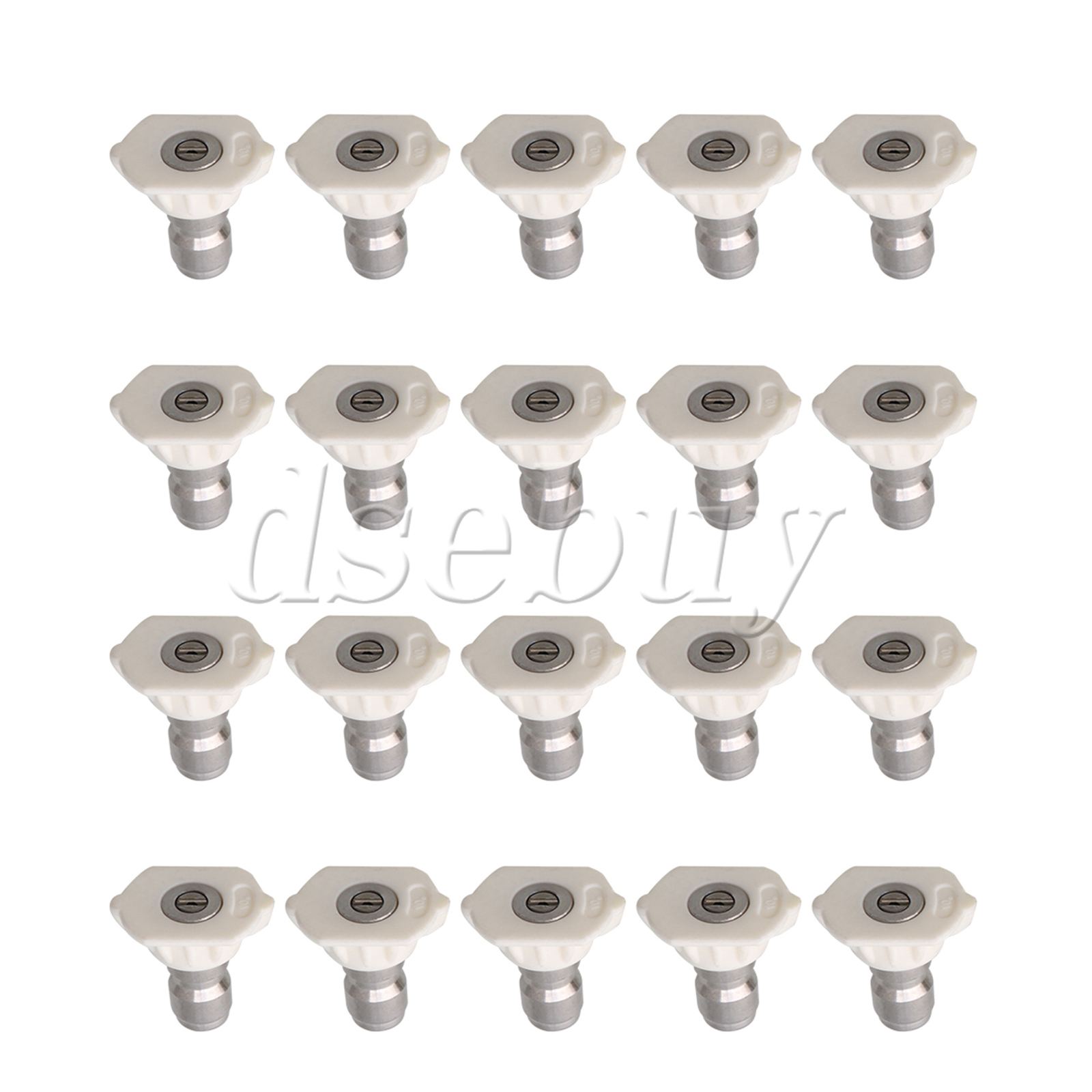 20Pieces White High Pressure Spray Nozzles Tip 40 Degree 1/4″ Quick Connection