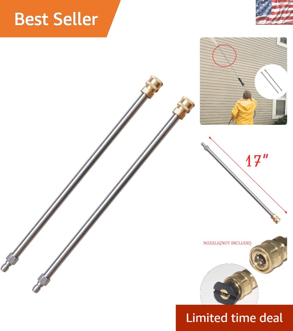 Professional-Grade 2-Pack Stainless Steel Pressure Washer Wands, 4,000 PSI