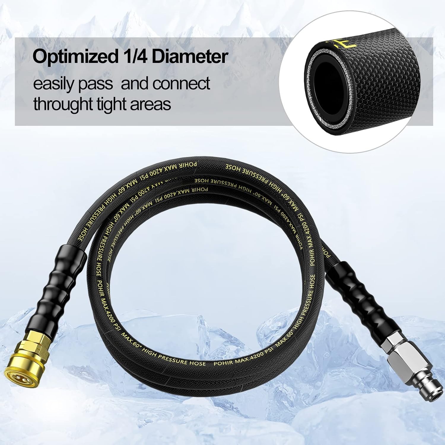 Flexible 10ft Whip Hose for Power Washer
