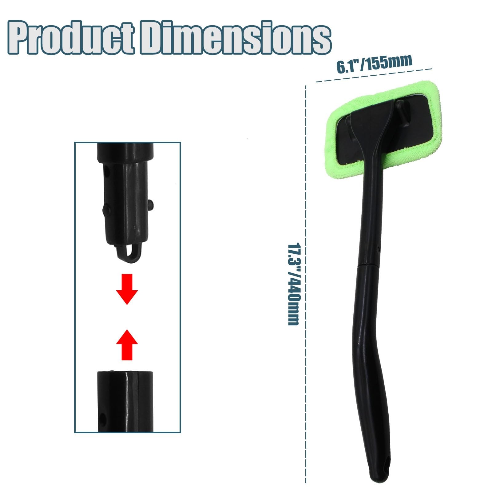 Rierdge Car Window Cleaner Kit Windshield Cleaning Tool with Extendable Long…