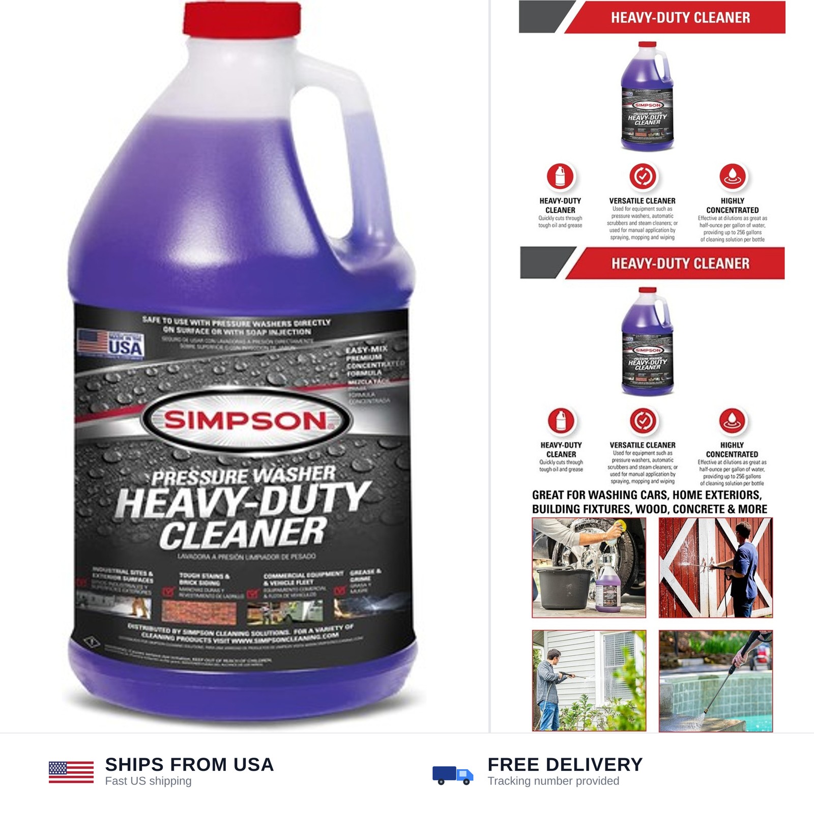 Simpson Cleaning Concentrated Soap Solution for Pressure Washers and Spray Bo…