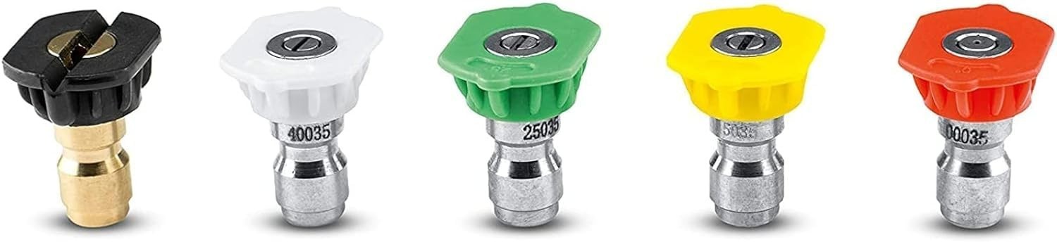5 Piece Spray Nozzle Kit for Pressure Washers up to 4000 PSI – Quick Connect Fit