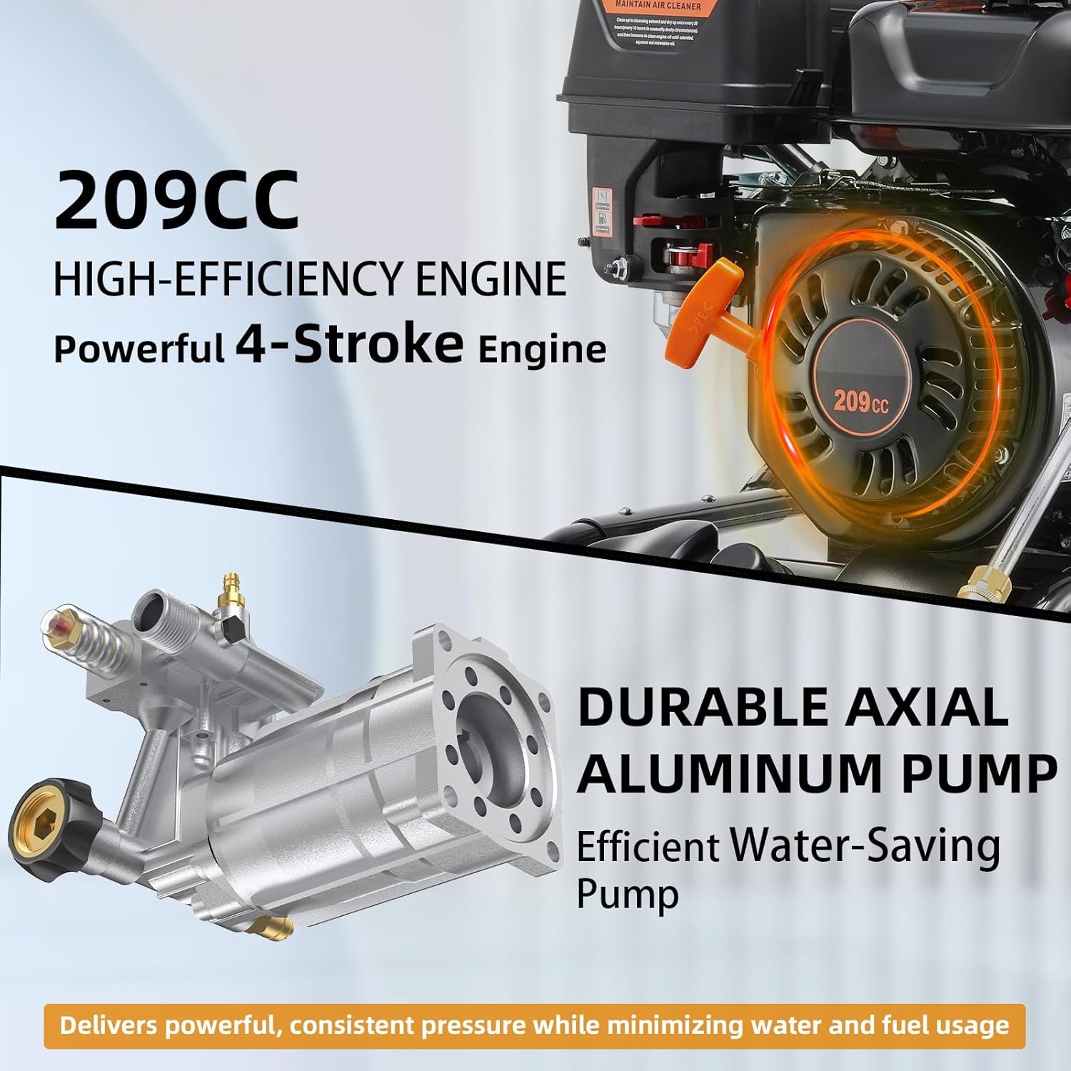 Gas Pressure Washer 2.3GPM 3500PSI Gas Powered Pressure Washer Garden Home Use