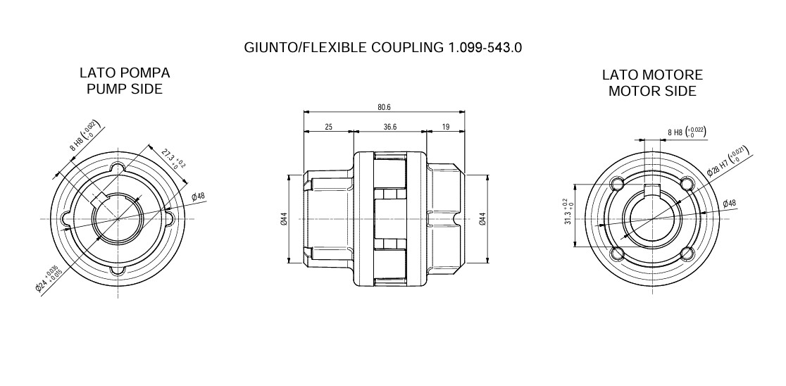 Hawk Flexible coupling 1.099-543.0