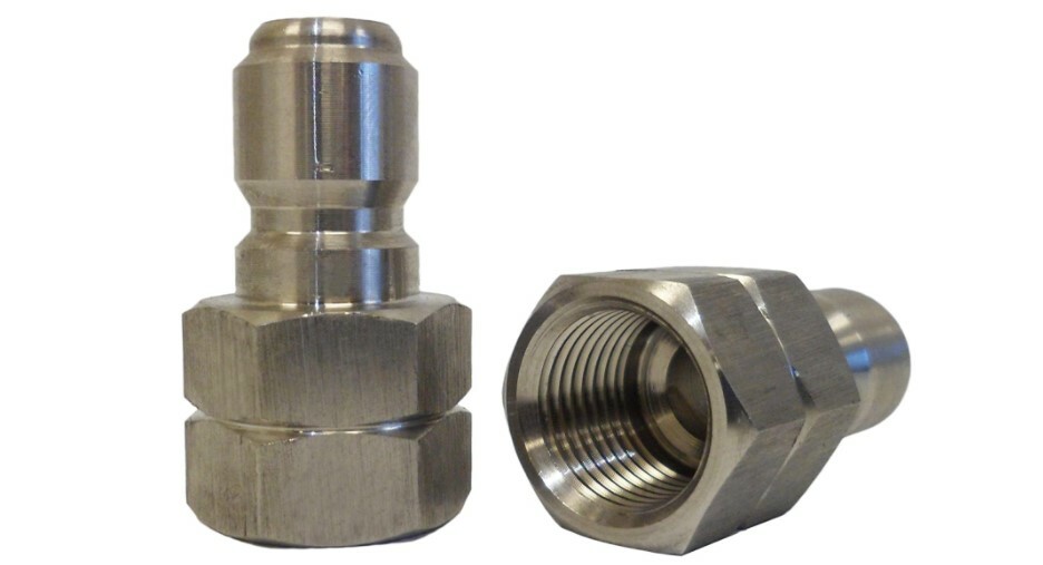 2PCS Ultimate Washer UW16-PW535E Female Nipple, Stainless Steel 3/8”, 5000 PSI
