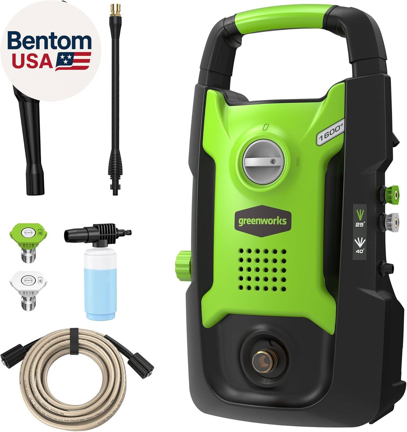 Compact Electric Pressure Washer, 1.2 GPM (CSA Certified, Lightweight, 20 FT Tan
