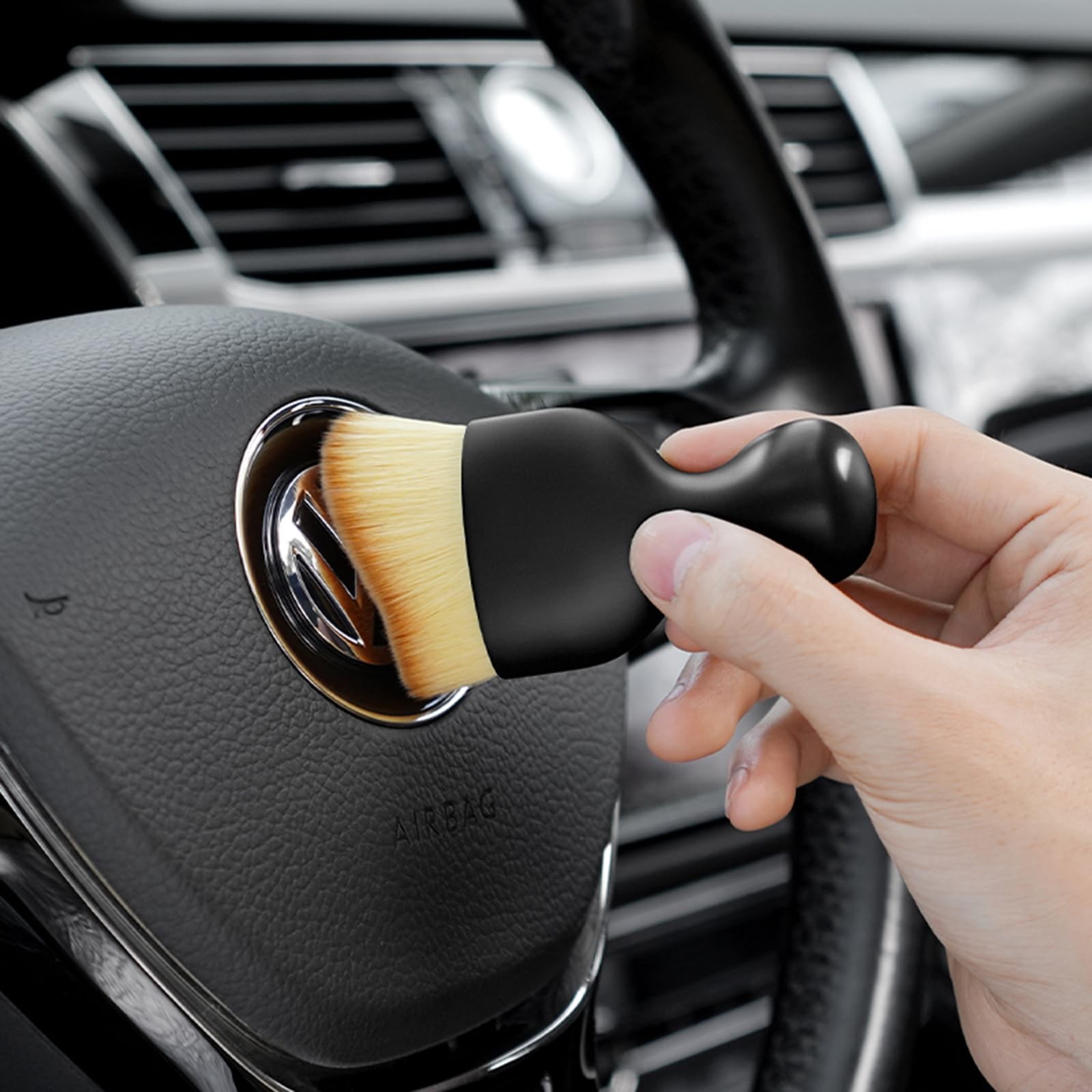4 PCS Car Detailing Brushes Set, Cleaning Brush Interior Black
