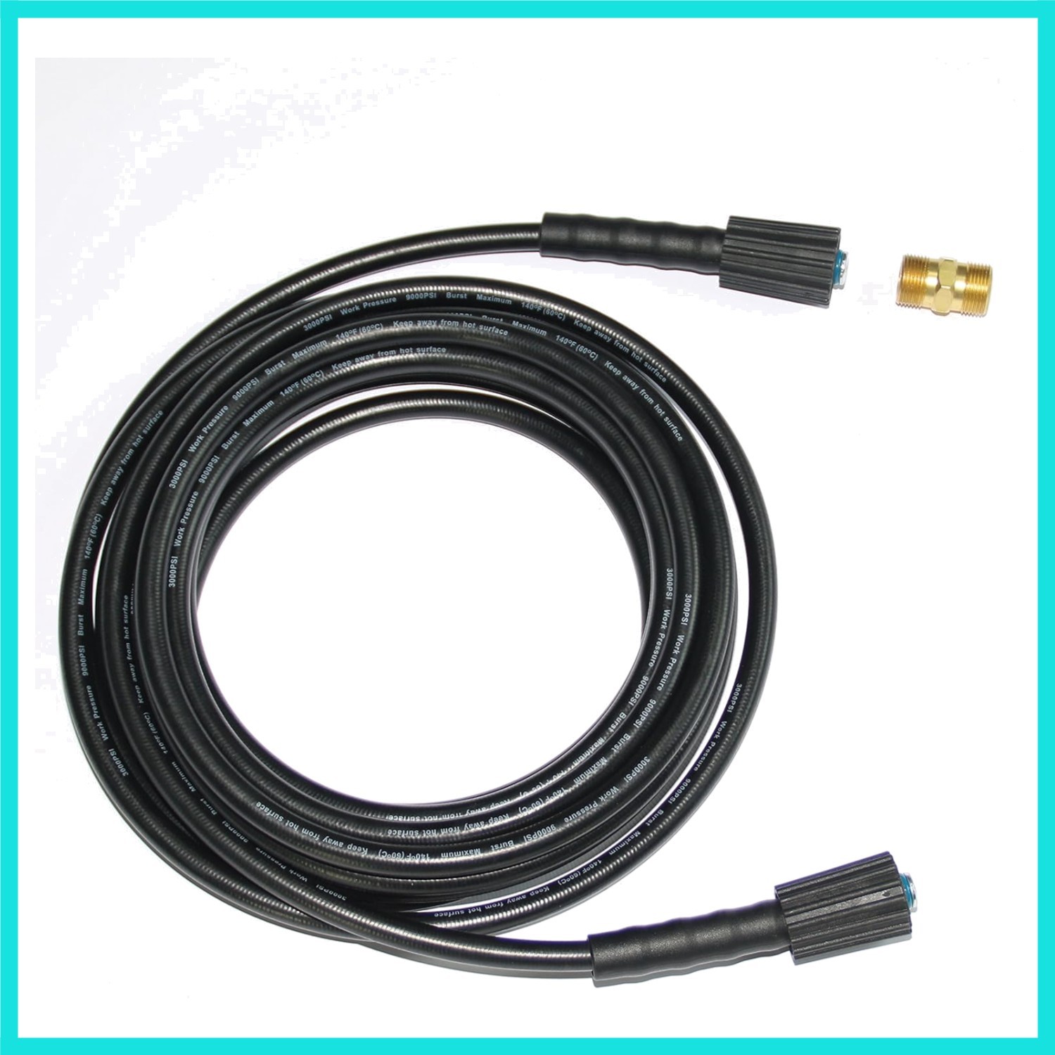 3000 PSI 35FT 1/4-inch High Pressure Washer Hose with Adapter,3000PSI Extensi…