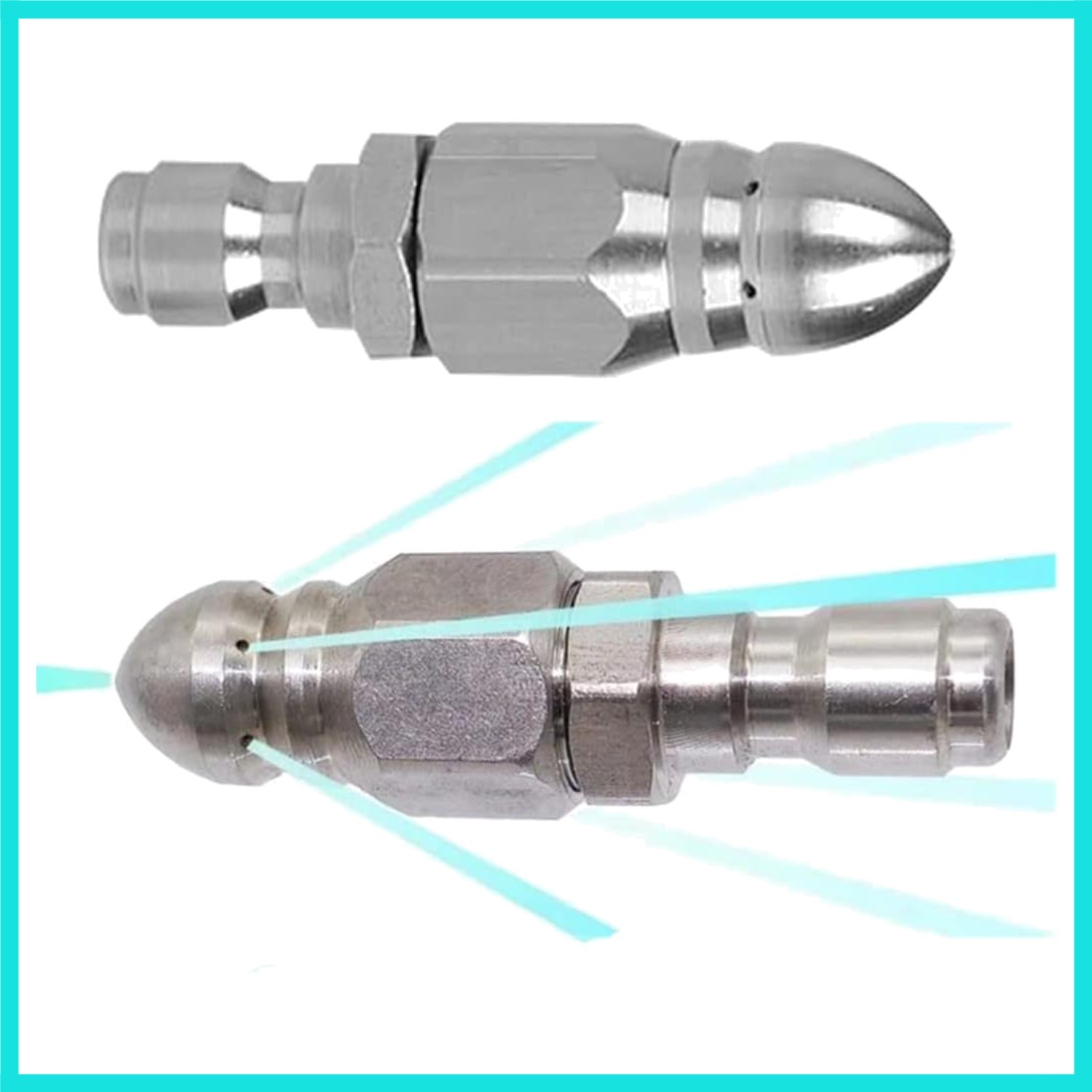 2 Sets Pressure Washer Sewer Jetter Nozzle with Stainless Steel, Mini Compact…