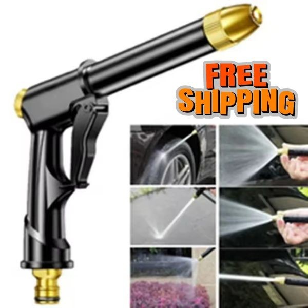 High Pressure Car Wash Gun Copper Nozzle Long Rod Water Spray Cleaner