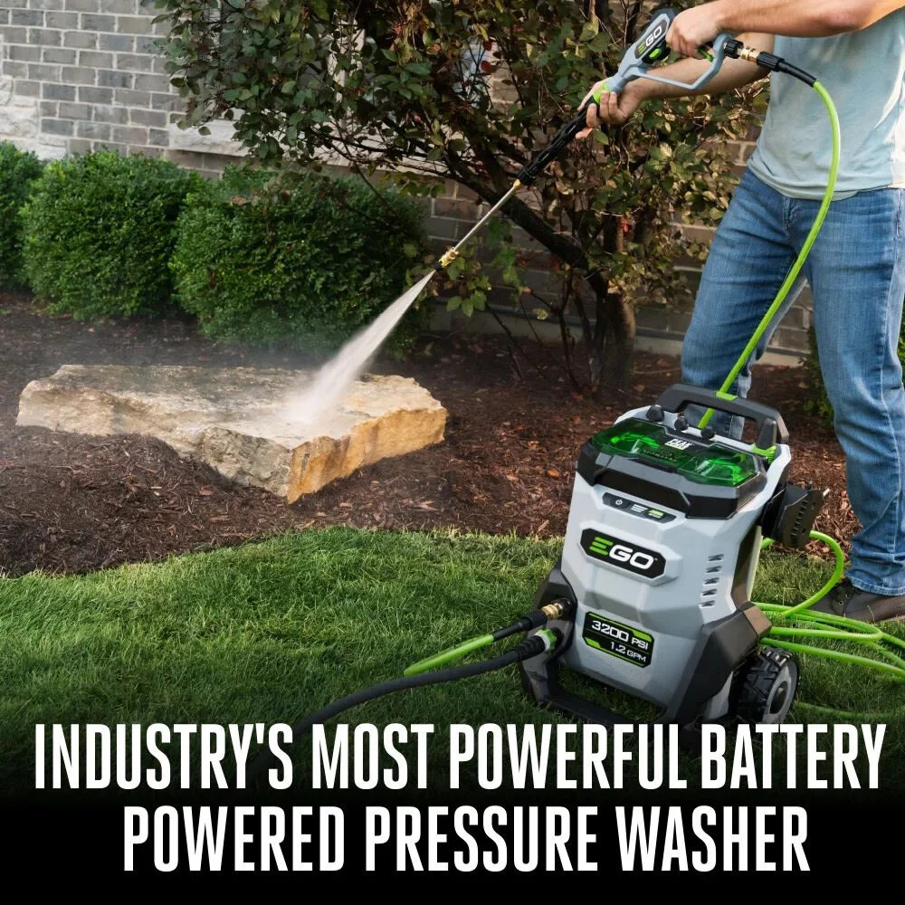 Ego Power+ 3200 Psi 1.2 Gpm Battery Powered Cold Water Pressure Washer With 5