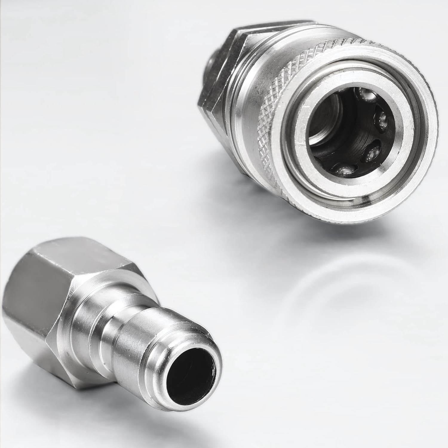 4 Sets NPT 1/4 Inch Pressure Washer Coupler Quick Connect Plug Male Female 1/…