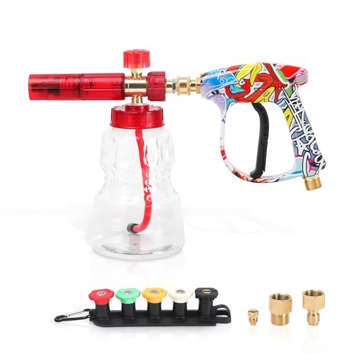 Foam Cannon Kit with Graffiti Short Pressure Washer Gun Red-Foam Cannon Kit