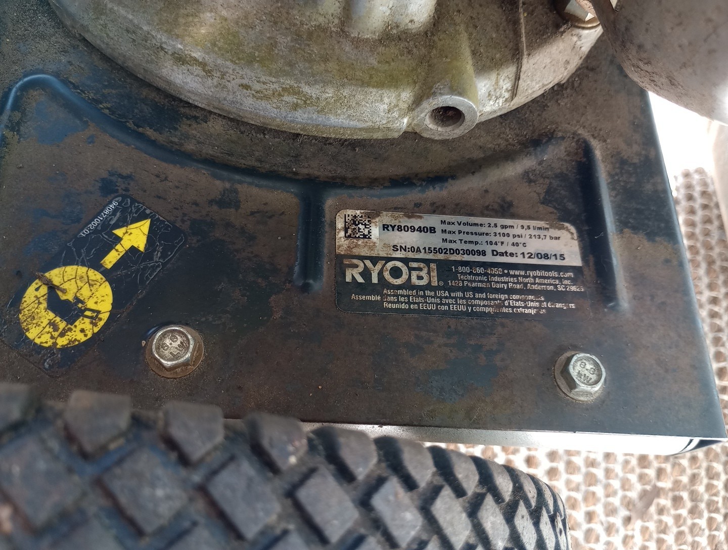 RYOBI3100 PSI 2.5 GPM Cold Water Gas Pressure Washer with Honda GCV190 Engine