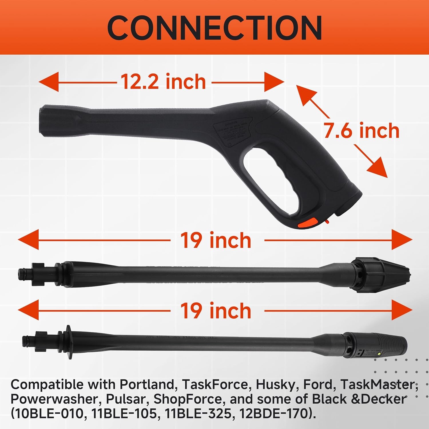 High Pressure Car Power Washer Gun Spray Wand Lance with Jet and Turbo Nozzle ﻿