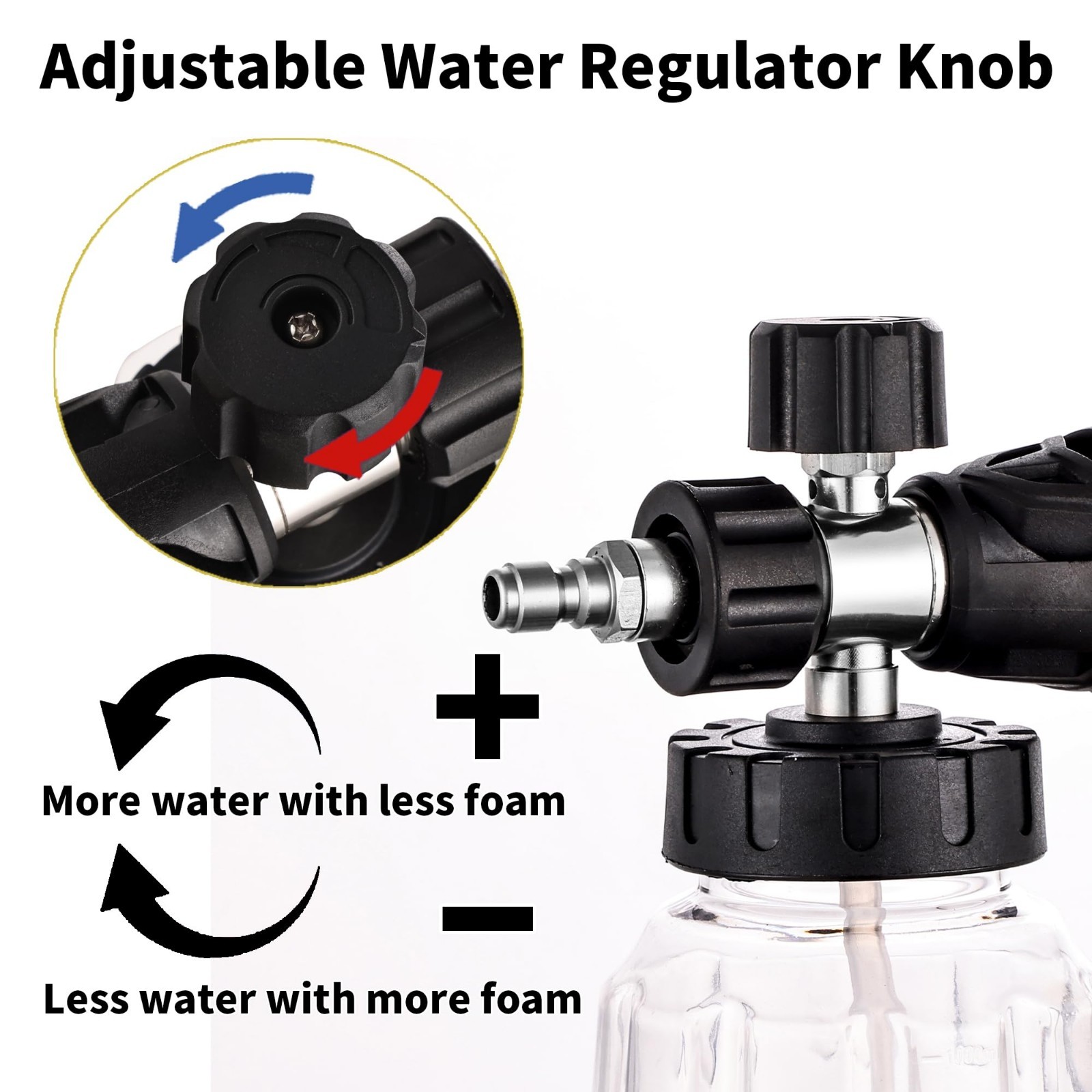 Pressure Washer Foam Cannon Kit – Dual Connector, 7 Nozzles, Adjustable Snow Foa