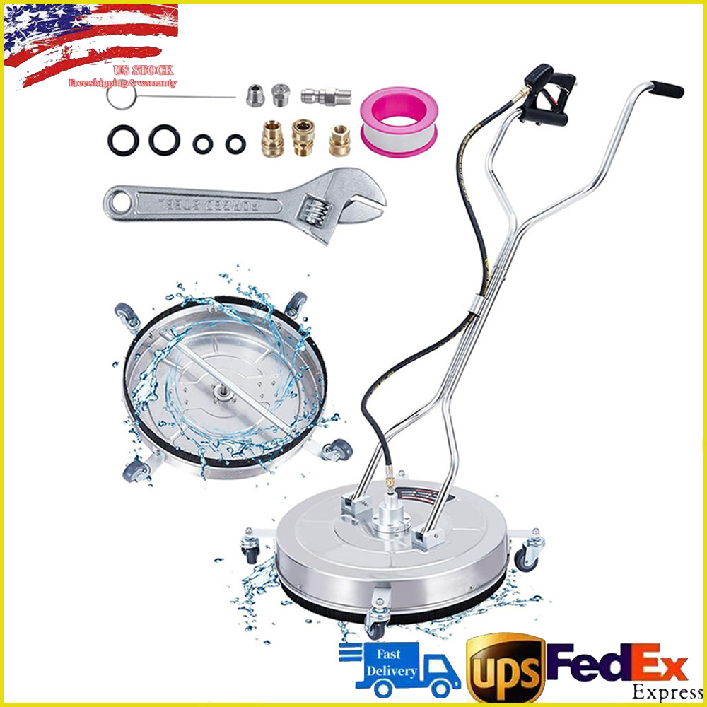 24″ Stainless Steel Power Pressure Washer Surface Cleaner 4000PSI w/ Dual Handle