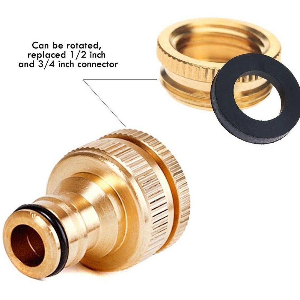 Newest Water Pipe Connector Fitting Adaptor 1/2in HOSE Tap Faucet 1PC 3/4in