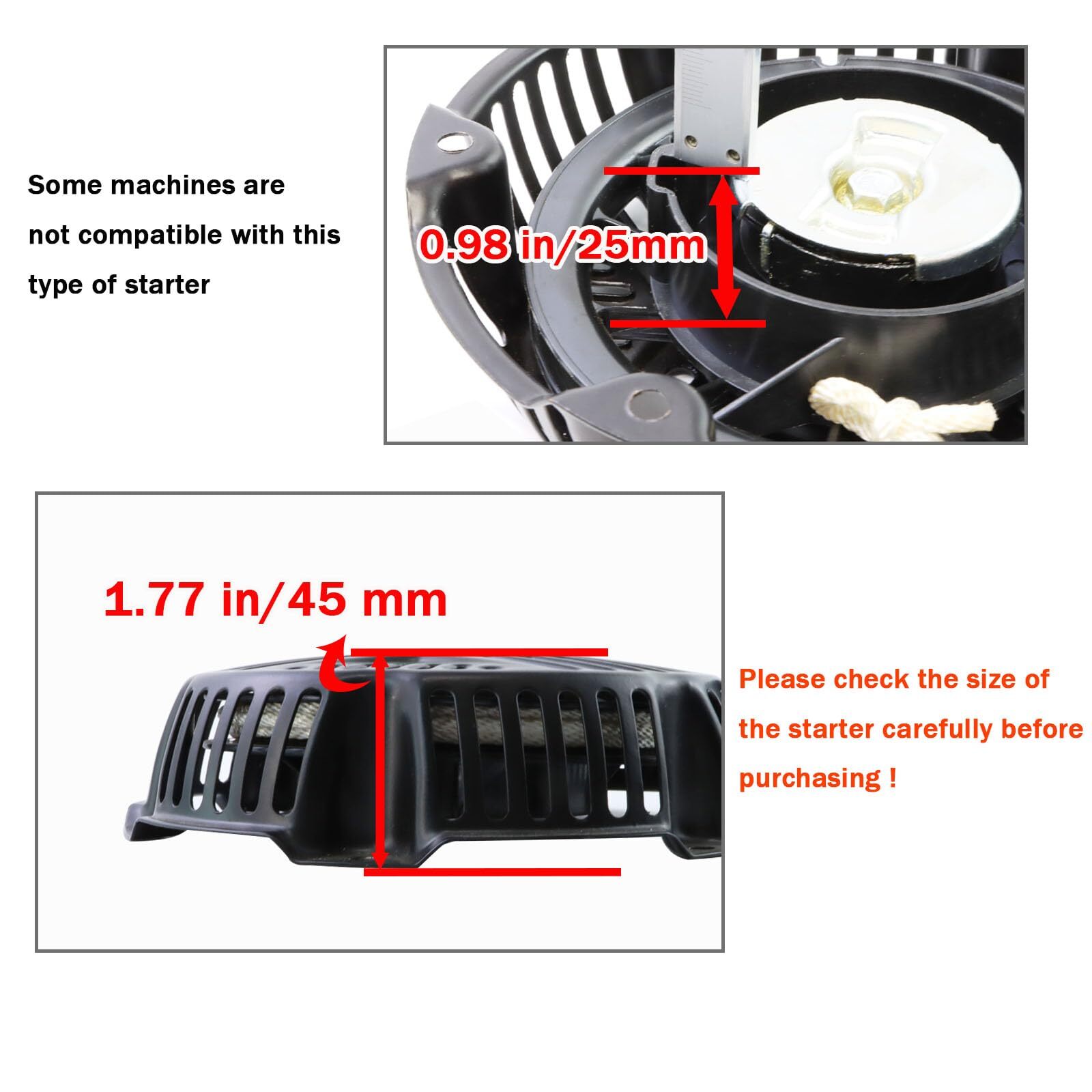 Recoil Starter Assembly with Pull Rope for 163cc 208cc Engines Generator Parts