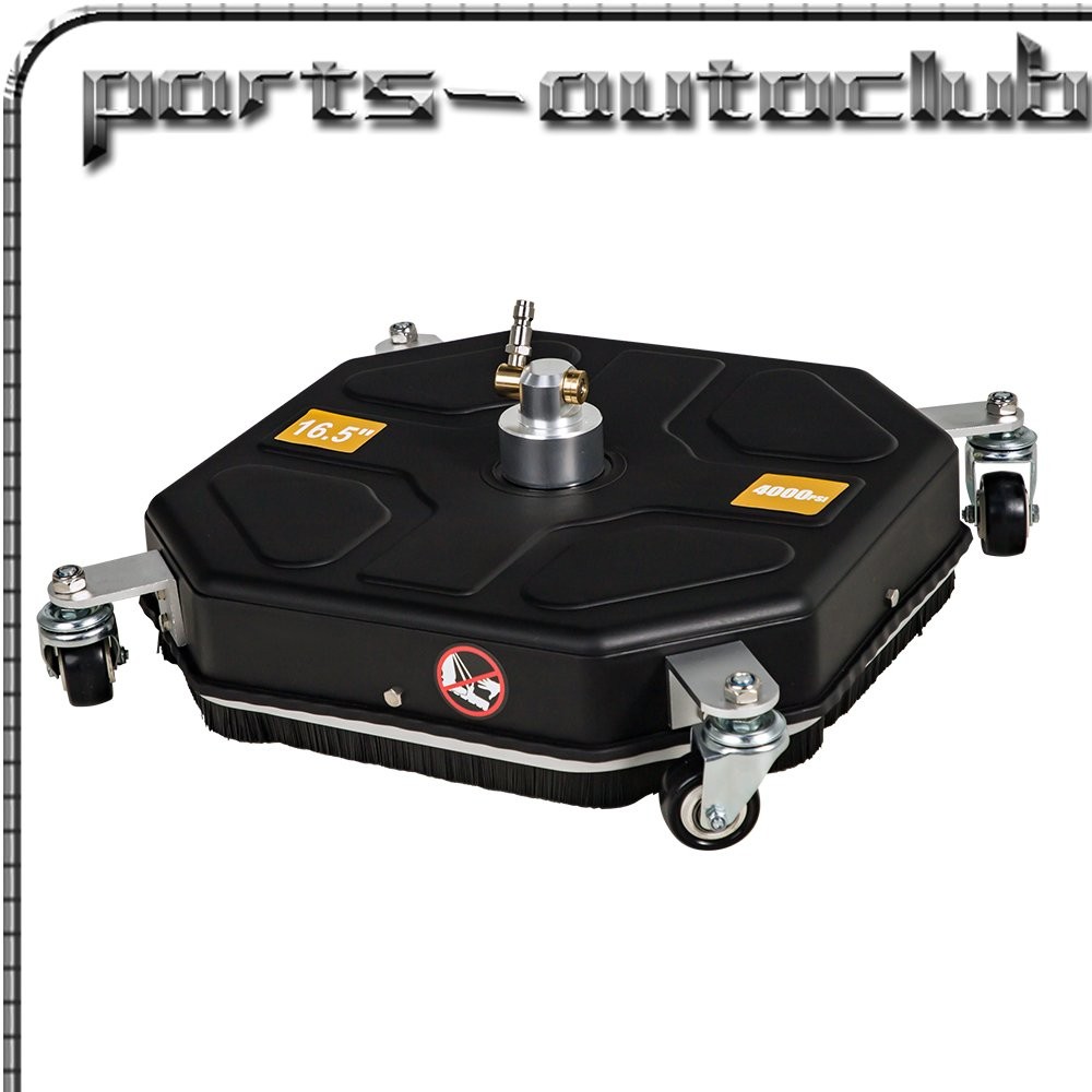 16″ Pressure Washer Surface Cleaner With 4 Wheels & 2 Extension Wands Black