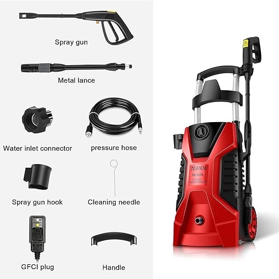 TEANDE Pressure Washer TE3500 1850PSI 1500W 1.59Max GPM Powerful Electric Power