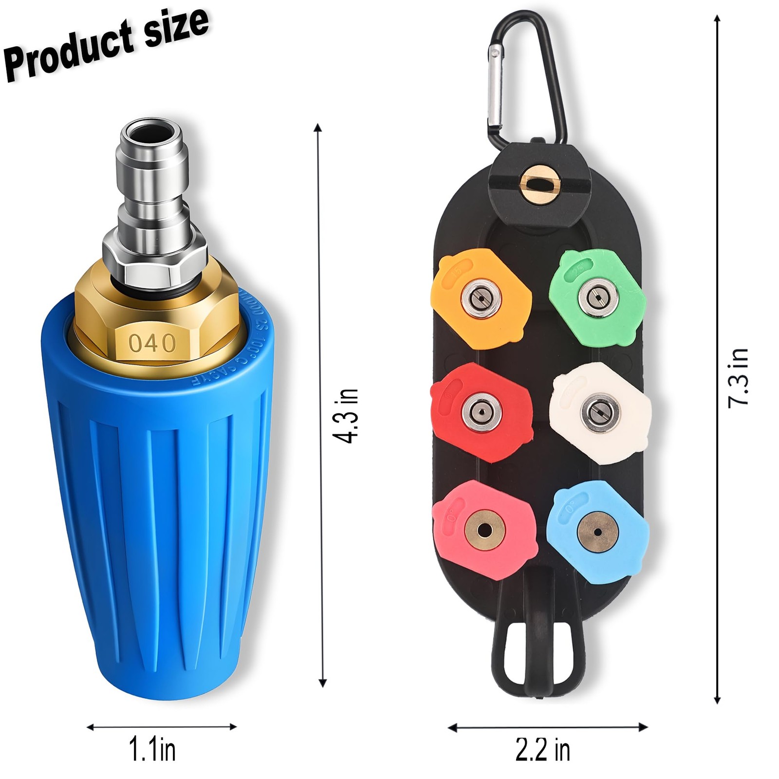Turbo Nozzle for Pressure Washer, 4000 PSI Rotating Turbo Nozzle 1/4″ Quick C…