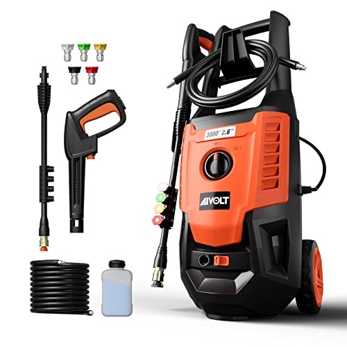 AIVOLT ELECTRIC PRESSURE WASHER WITH 12″ PRESSURE WASHER SURFACE CLEANE -ORANGE