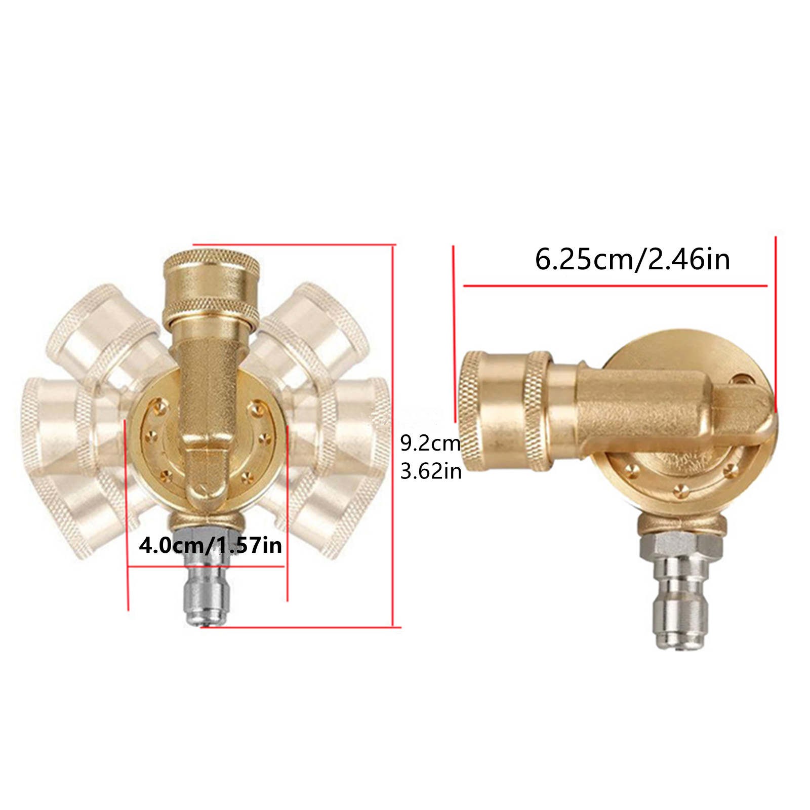 4500 PSI Brass Angle Coupler 1/4 Quick Connect Fitting 7 Position For Spray Wand