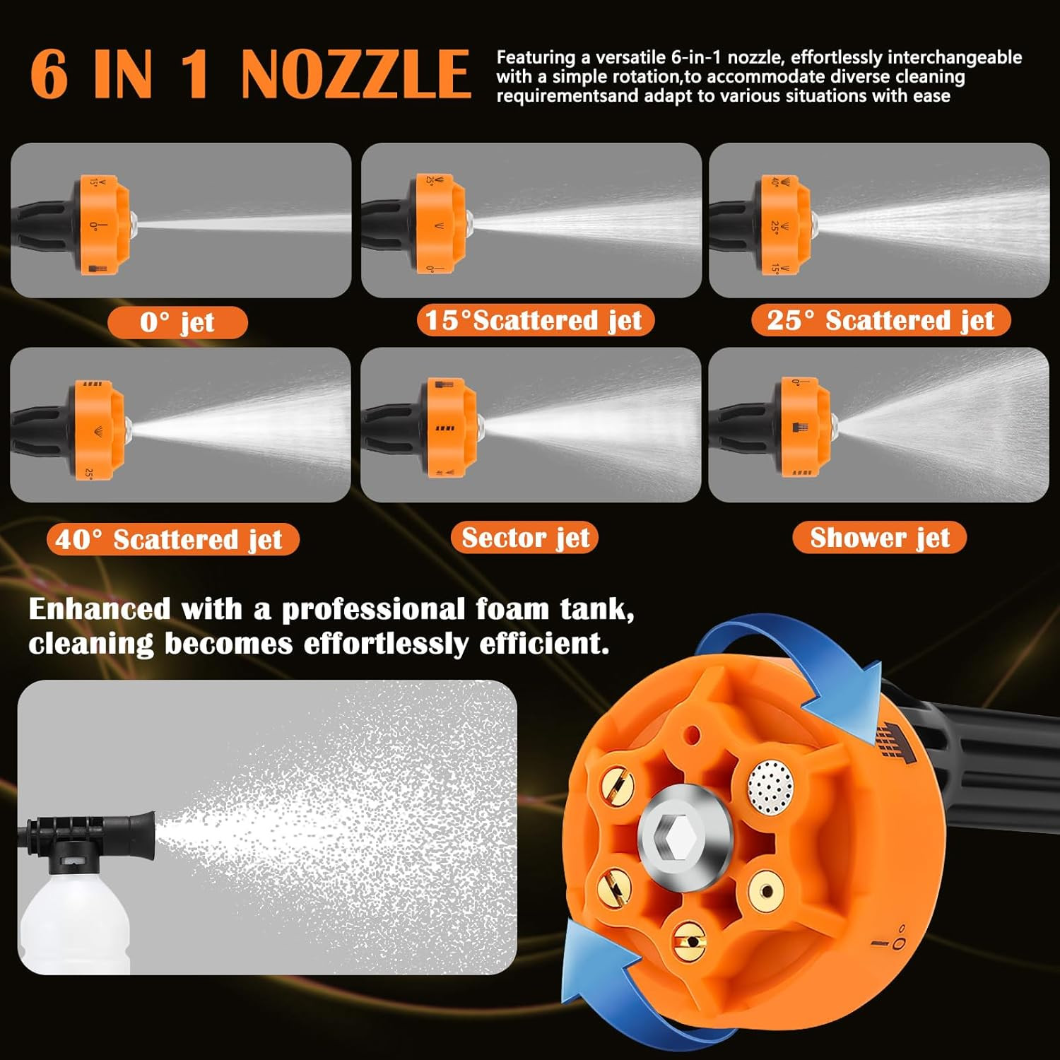 Cordless Portable Washer Battery Operated, Handheld Washer with 6 in 1 Nozzle 16